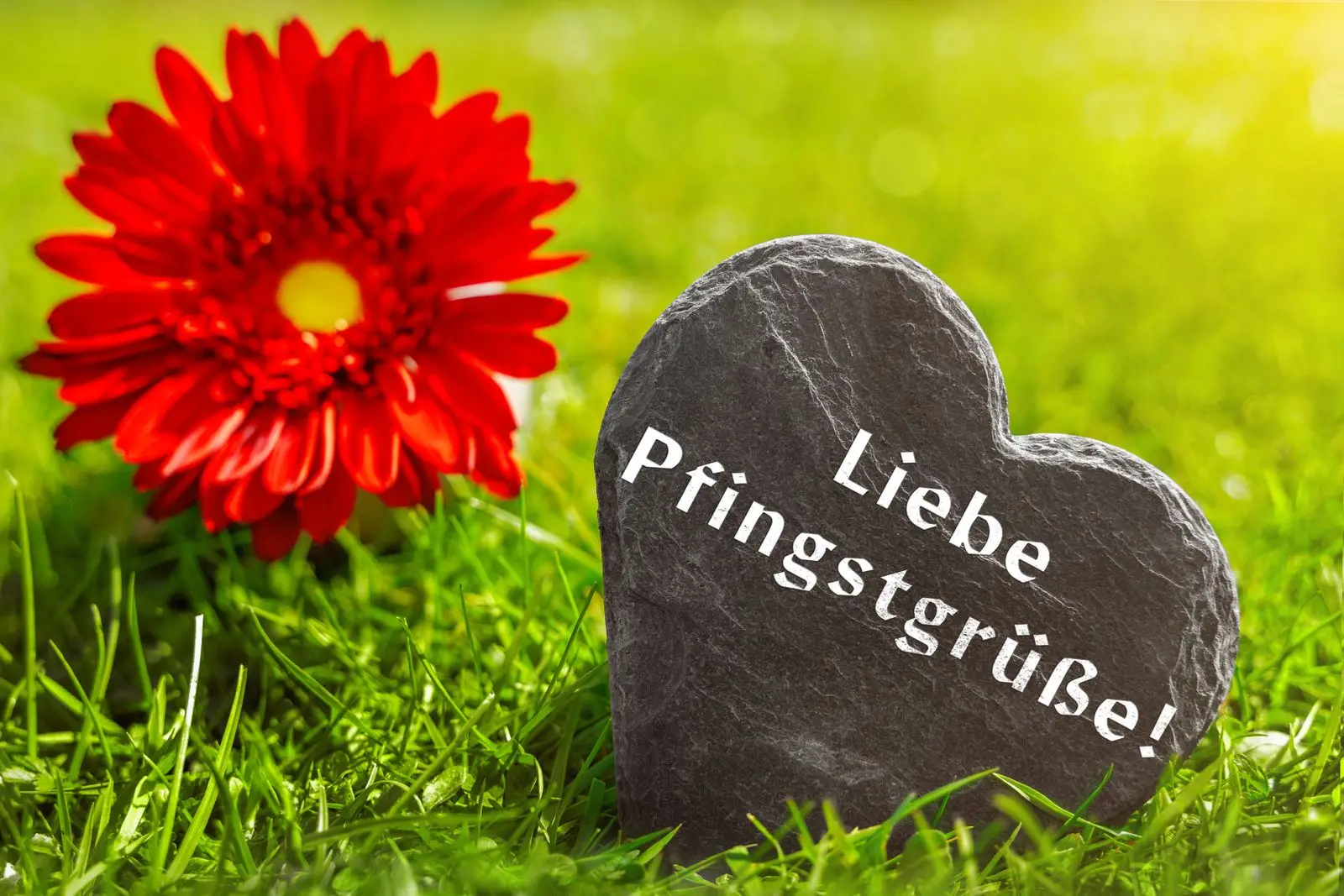 Liebe pfingstgrüße auf einem herz