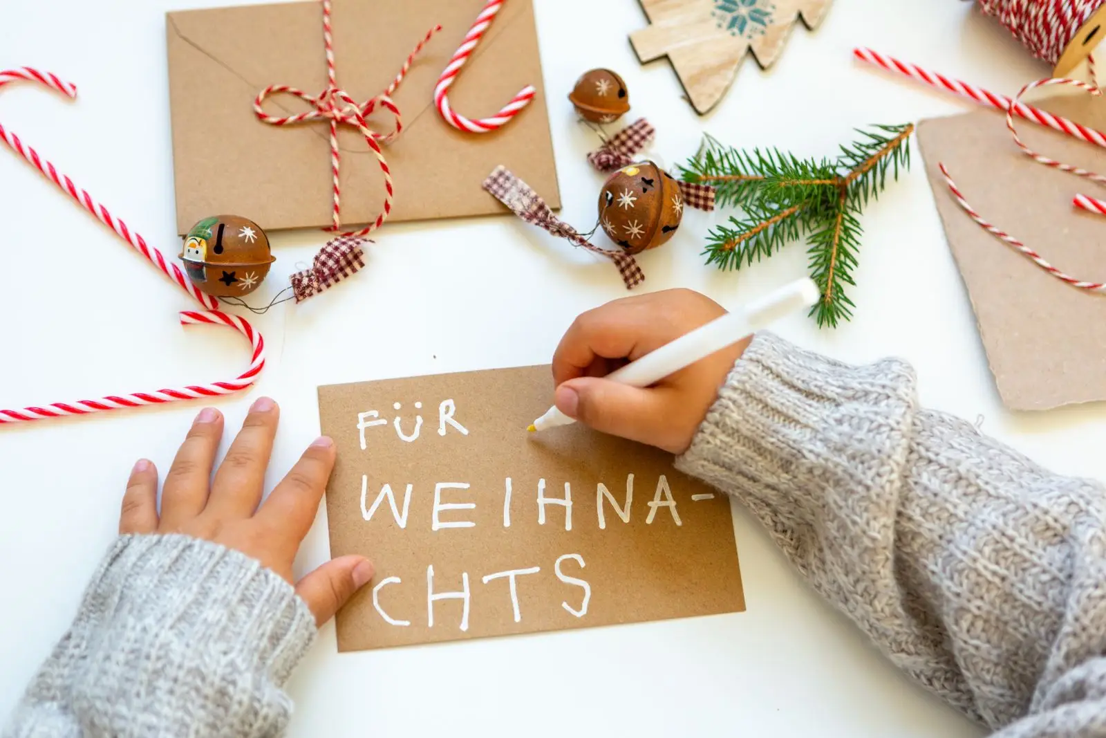 Weihnachtsmann bild brief mit weihnachtskarte