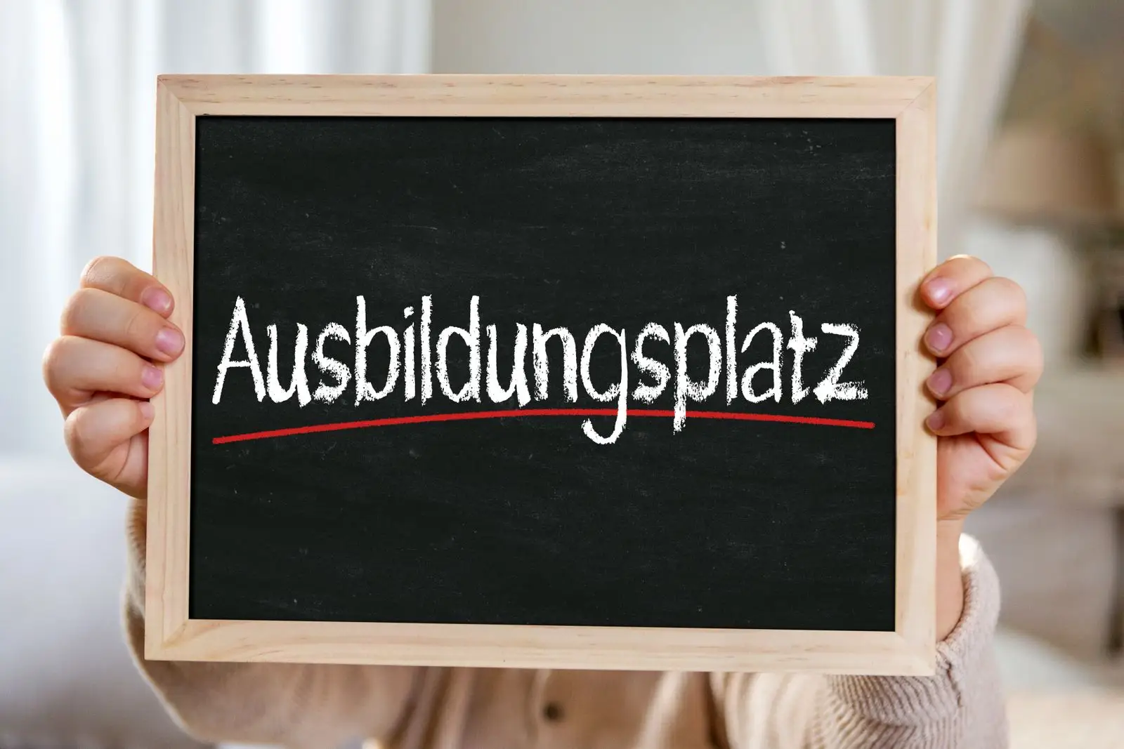 Ausbildungsplatz zu vergeben, auf einem schild.