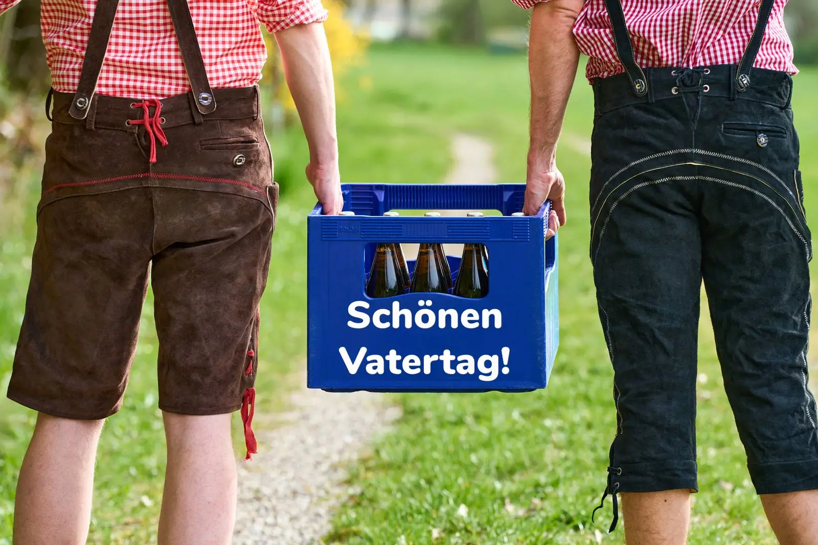 Bild zum vatertag - bierkasten mit gruß - schönen vatertag