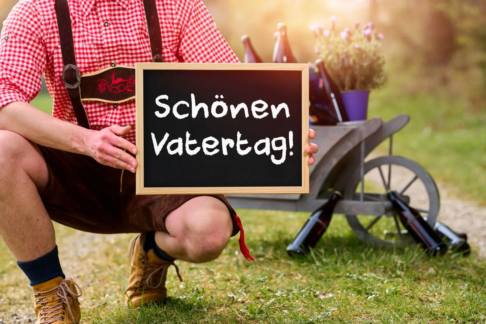 Schönen vatertag - gruß auf schild