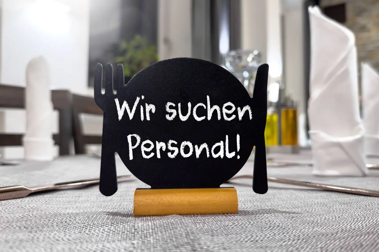 Stellenanzeige gastronomie schild