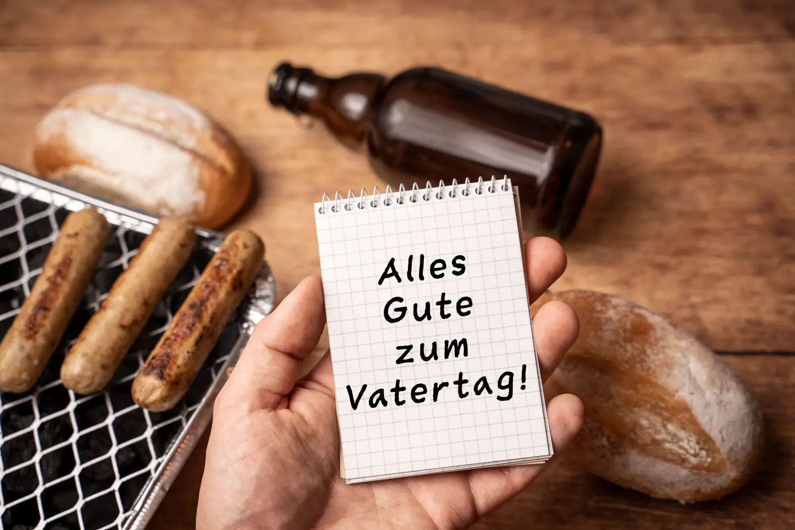 Vatertagsspruch - alles gute zum vatertag neben grill
