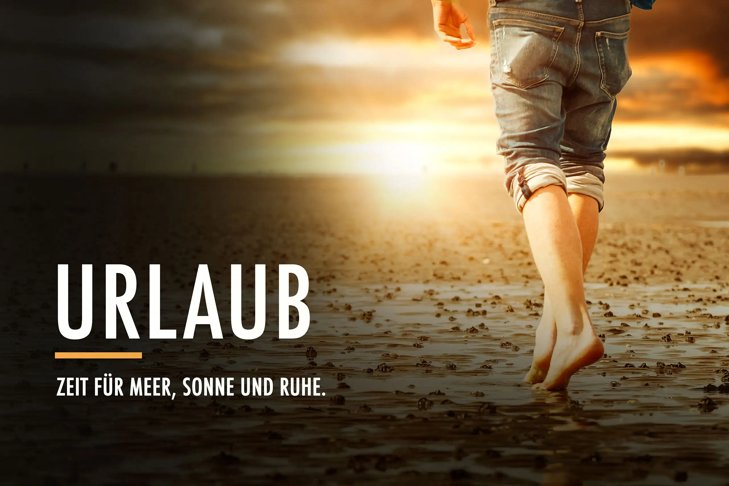 Urlaub am strand mit meer sonne und entspannung