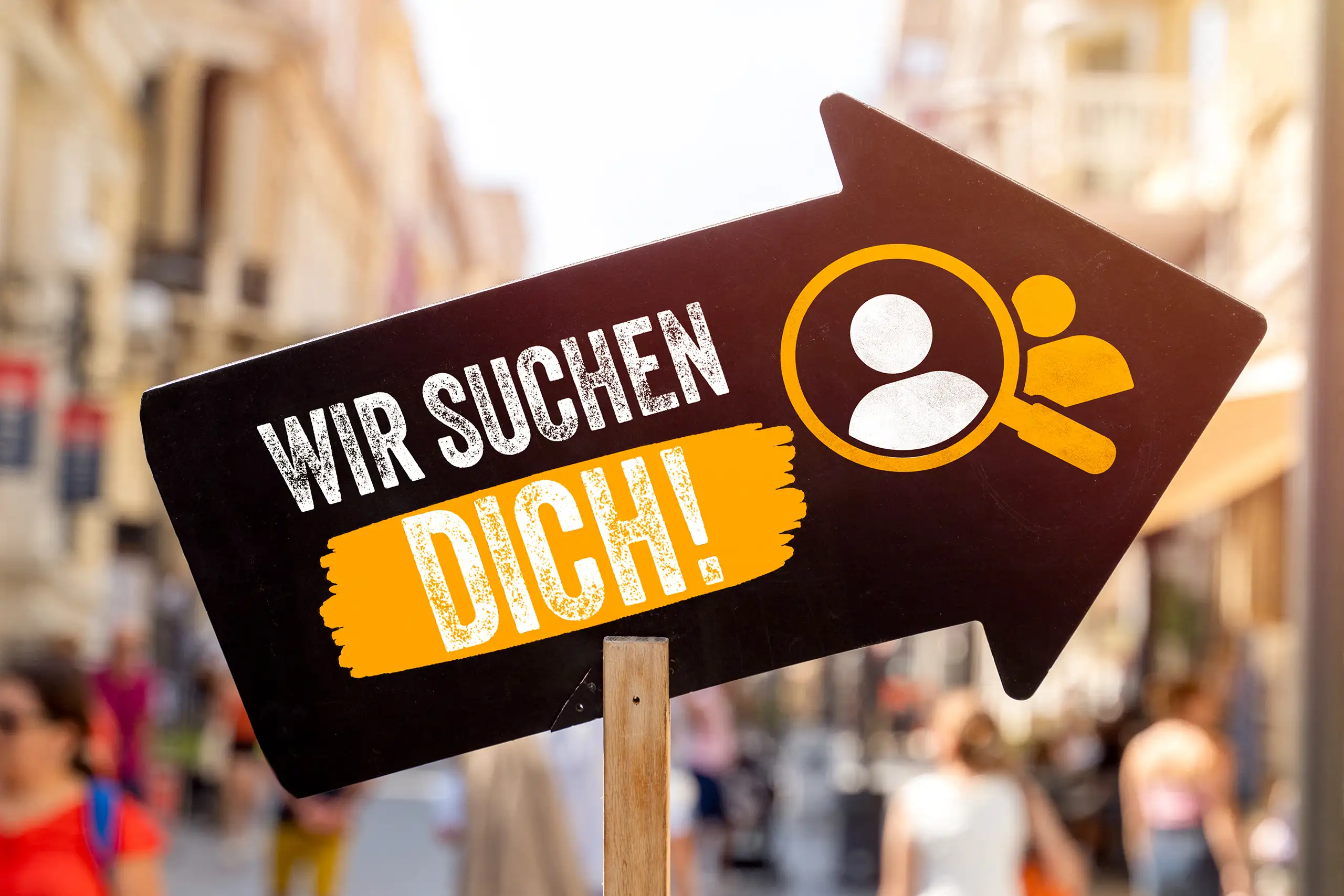 Wir suchen dich auf schild