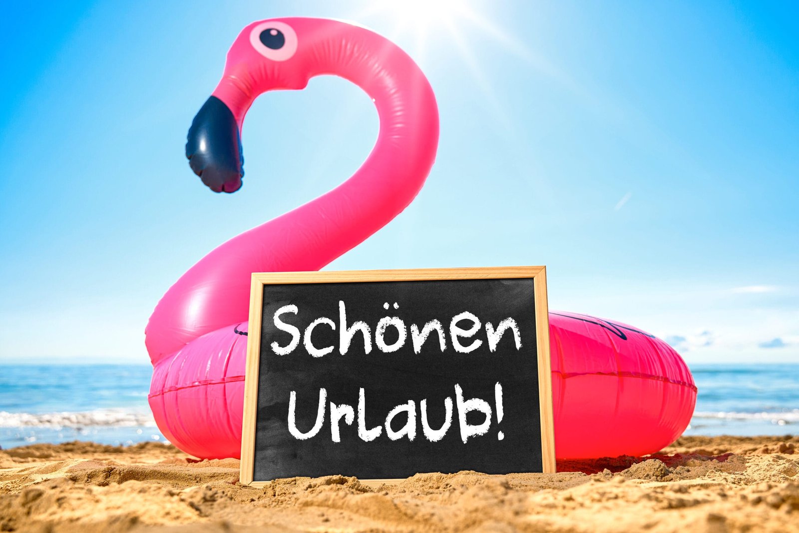 Urlaubsgrüße: schönen urlaub! Mit flamingo