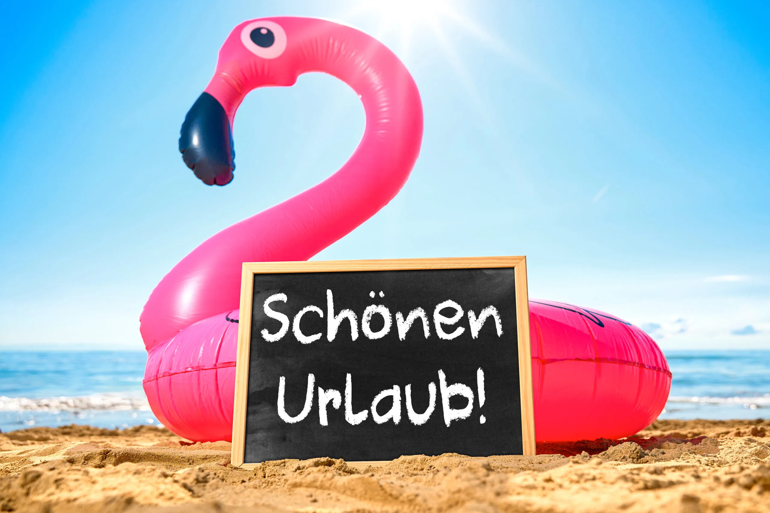 Urlaubsgrüße: schönen urlaub! Mit flamingo